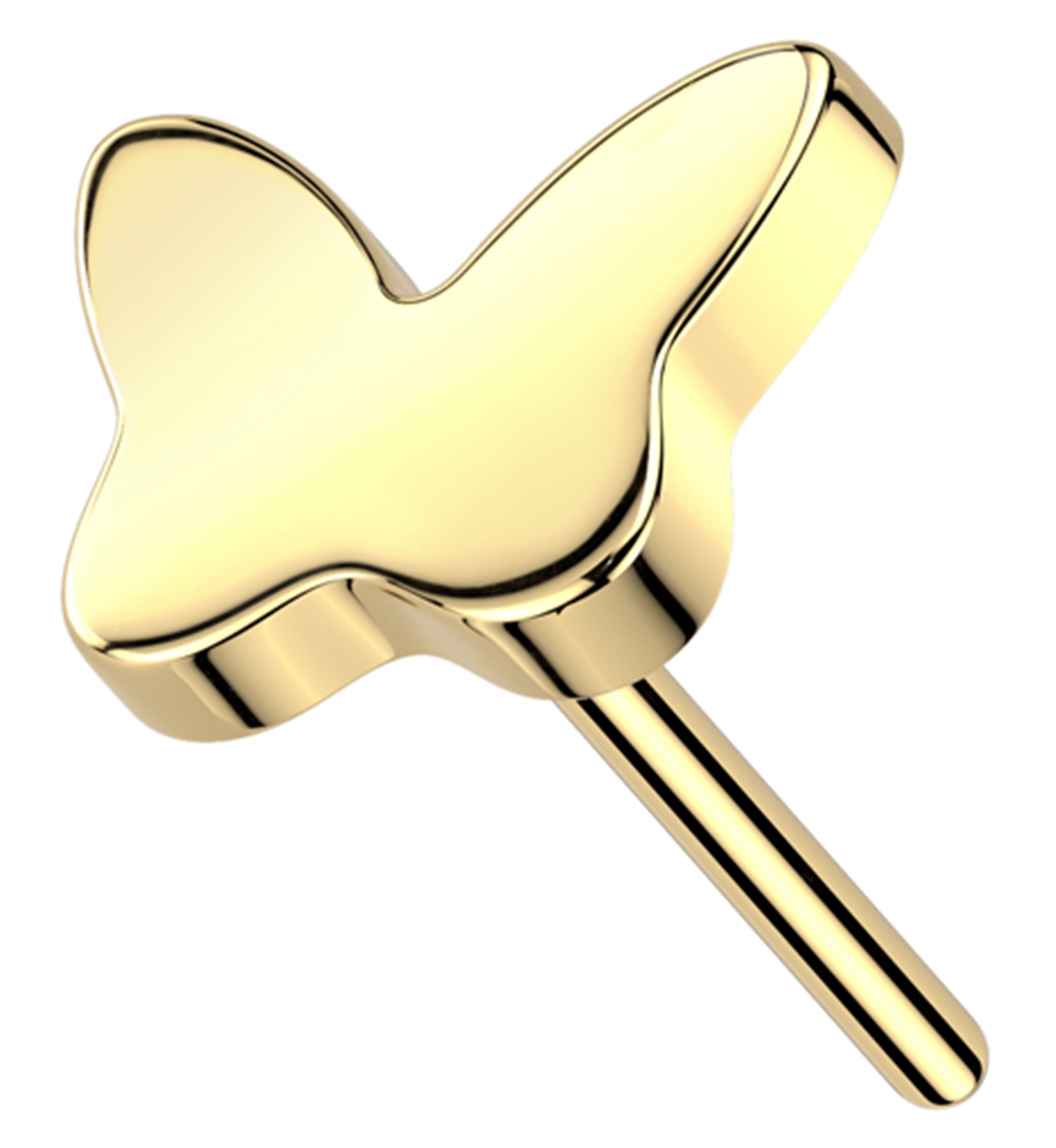 Gold PVD Bubble Butterfly Titanium Threadless Top