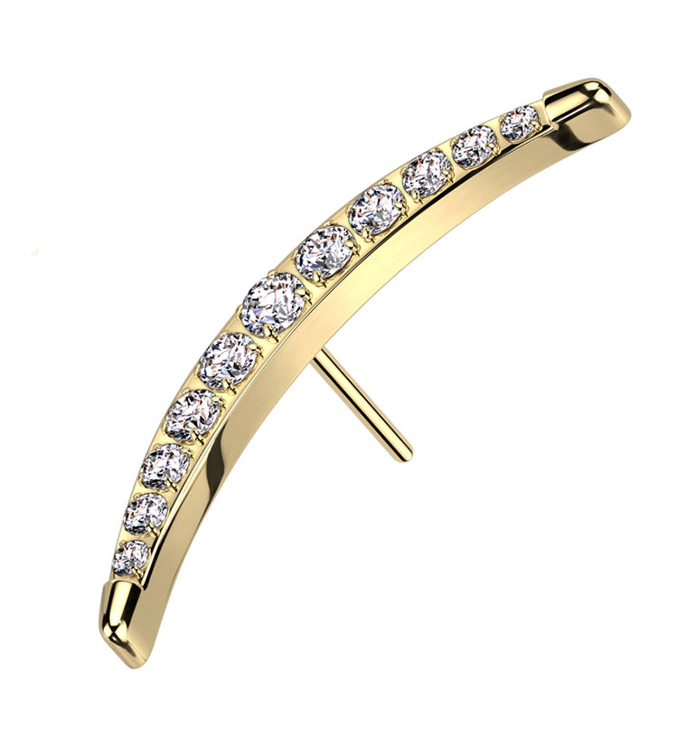 Gold PVD Camber Clear CZ Titanium Threadless Top