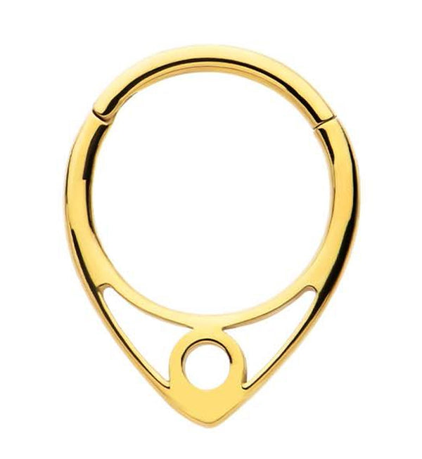Gold PVD Circle Point Stainless Steel Hinged Segment Ring