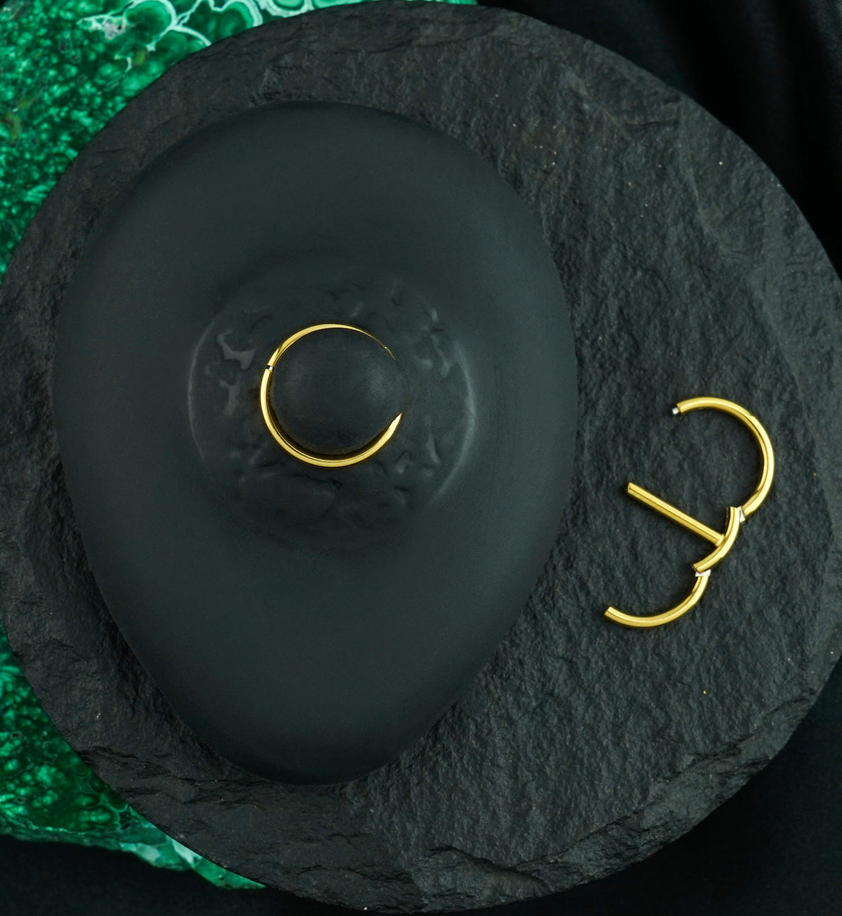 Gold PVD Circlet Stainless Steel Nipple Clicker Ring