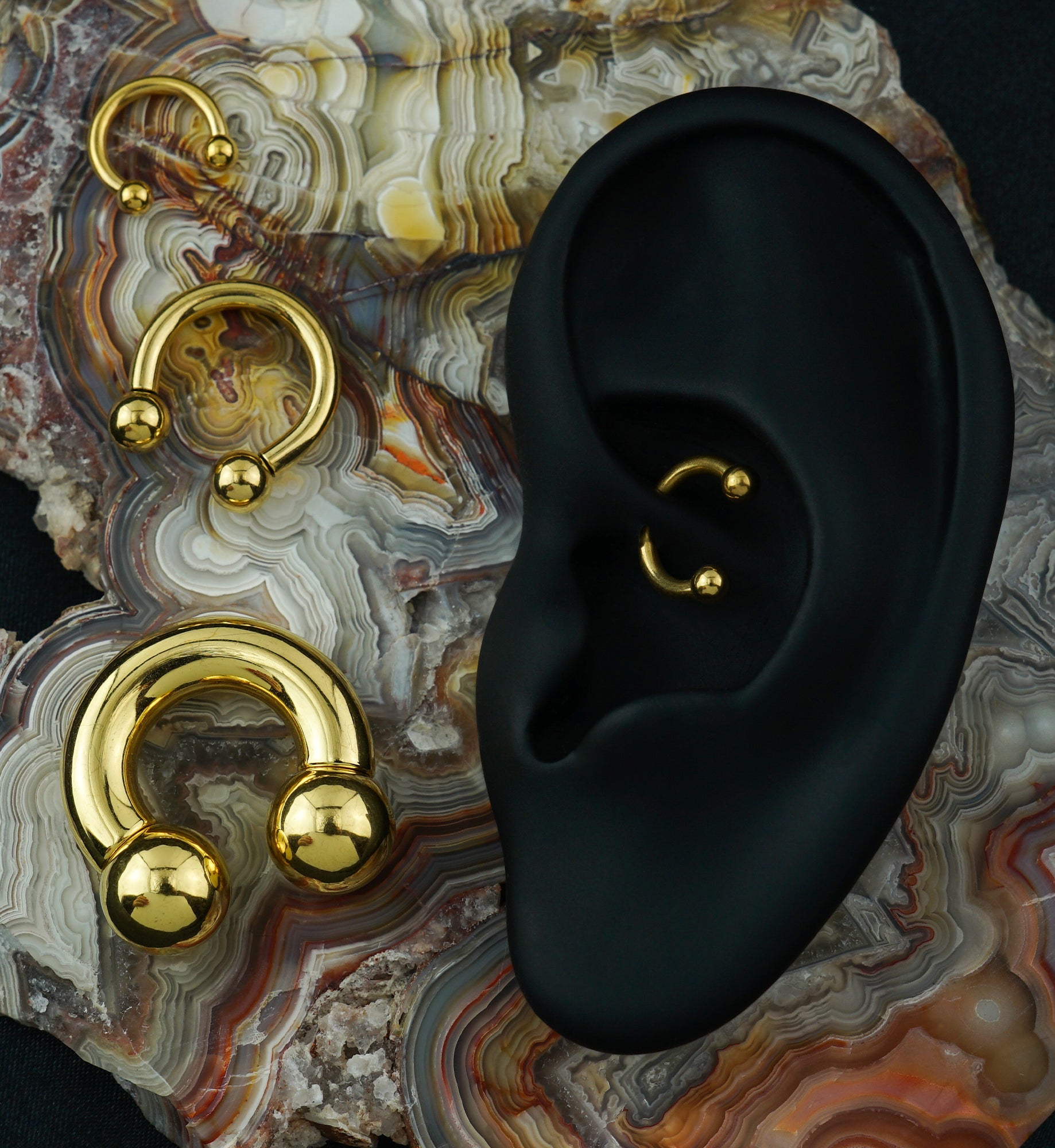 Gold PVD Circular Barbell