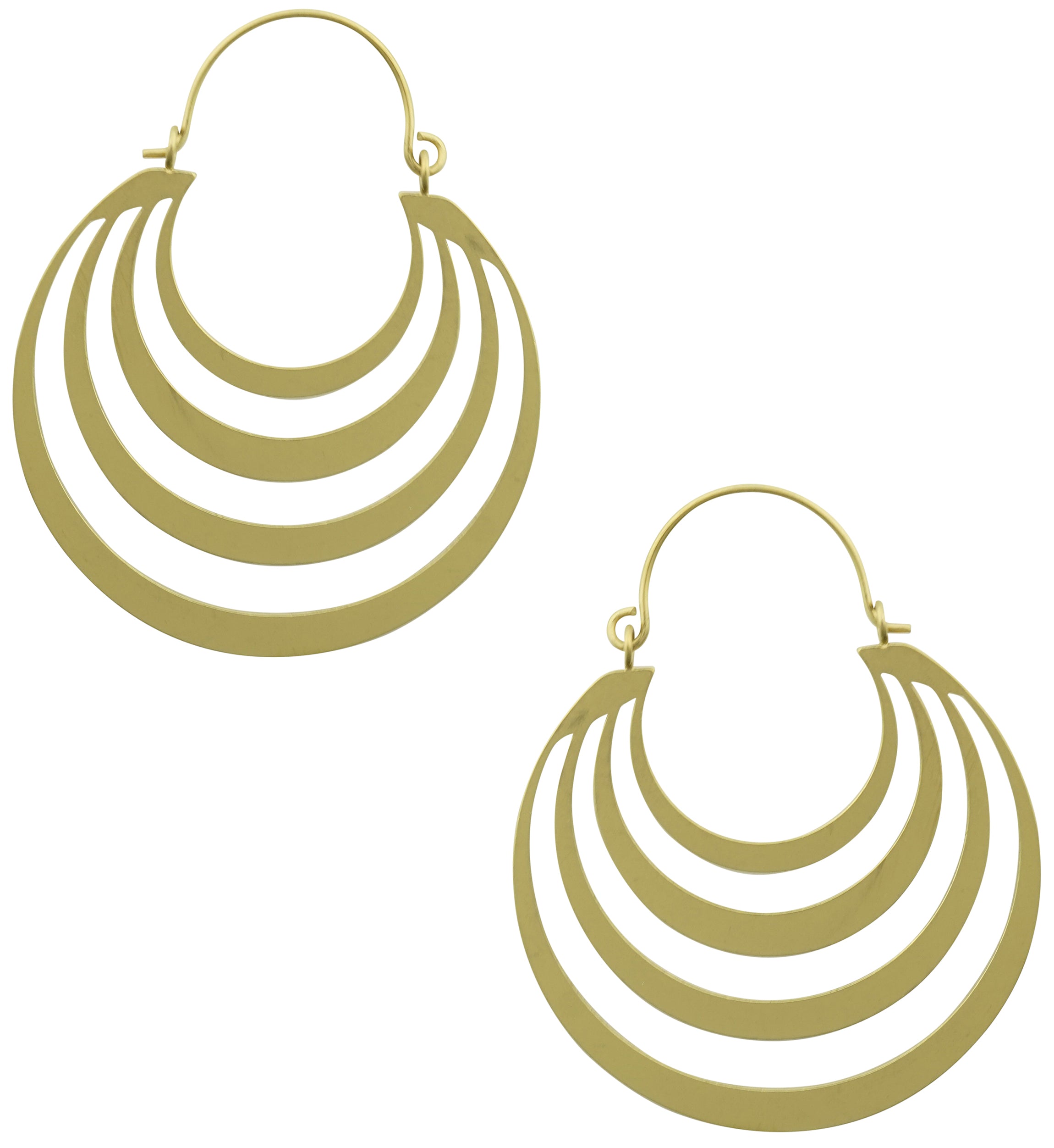 Gold PVD Concentric Stainless Steel Plug Hoops