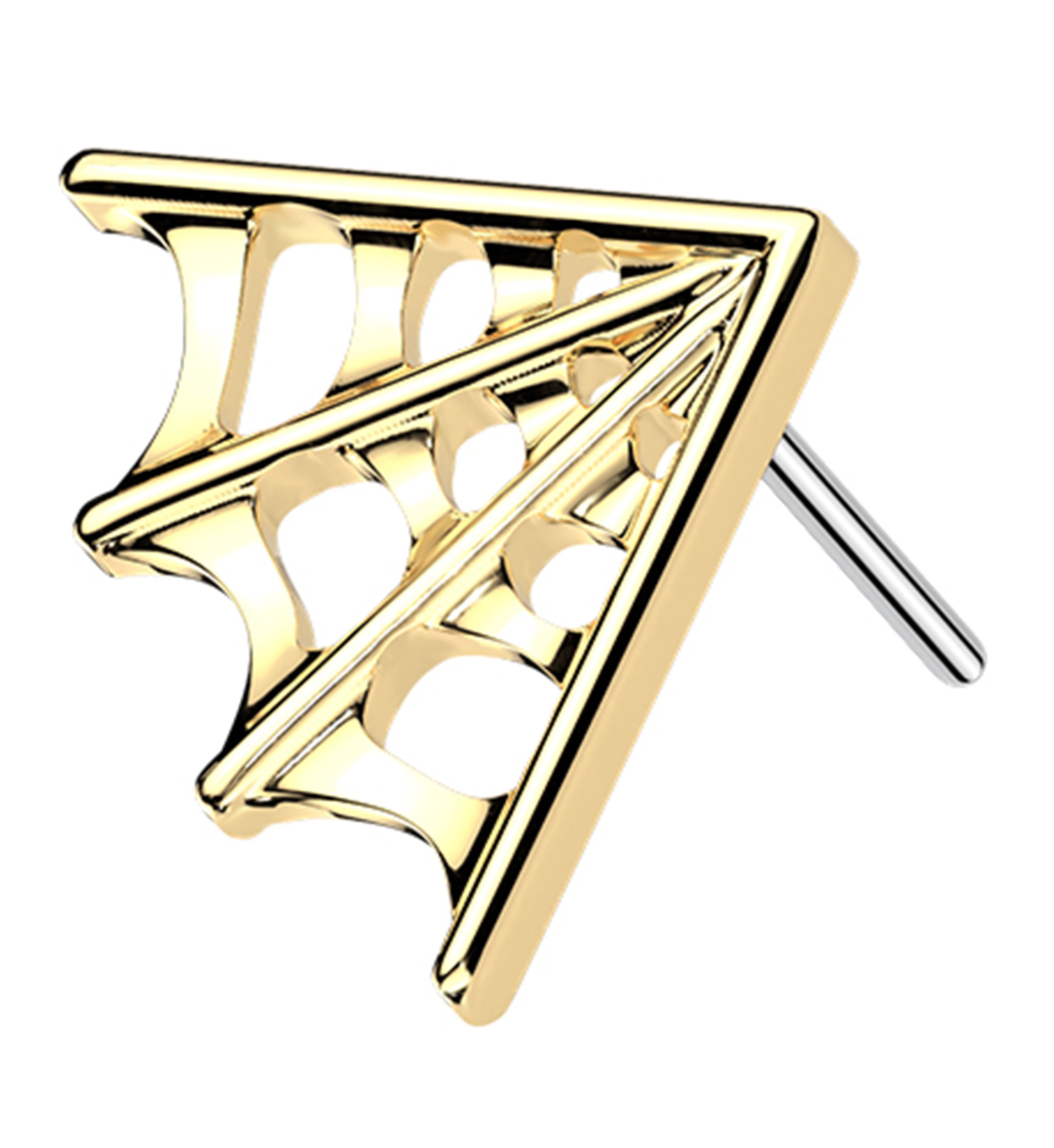 Gold PVD Corner Web Titanium Threadless Top