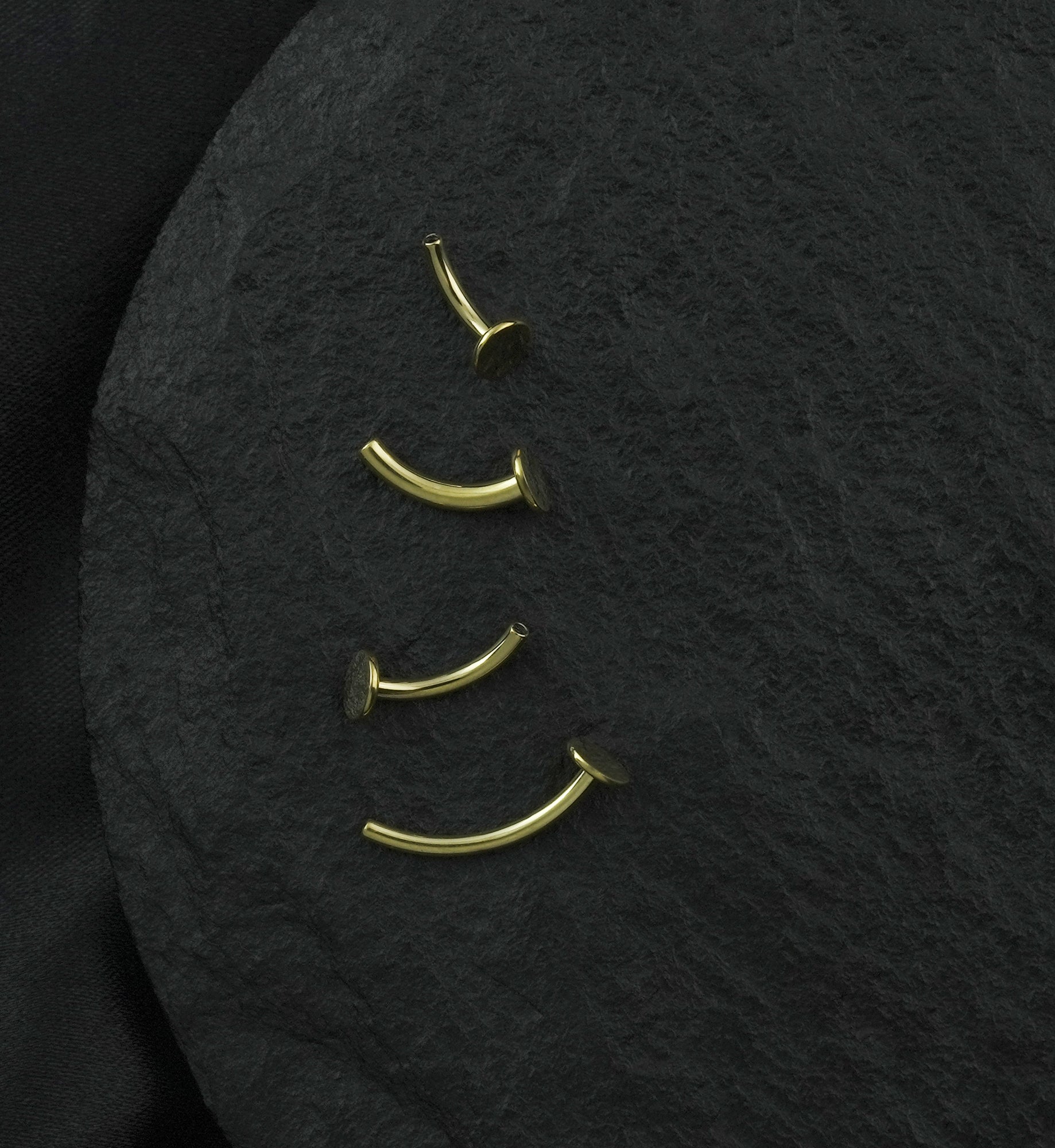 Gold PVD Curved Internally Threaded Titanium Flat Back Barbell (Post Only)