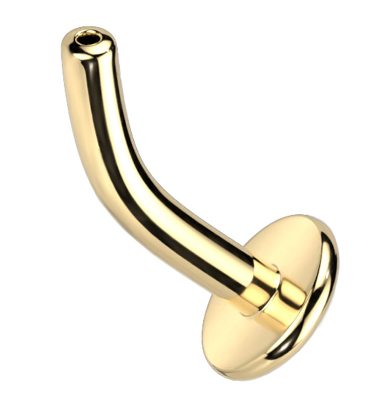 Gold PVD Curved Titanium Threadless Labret (Post Only)