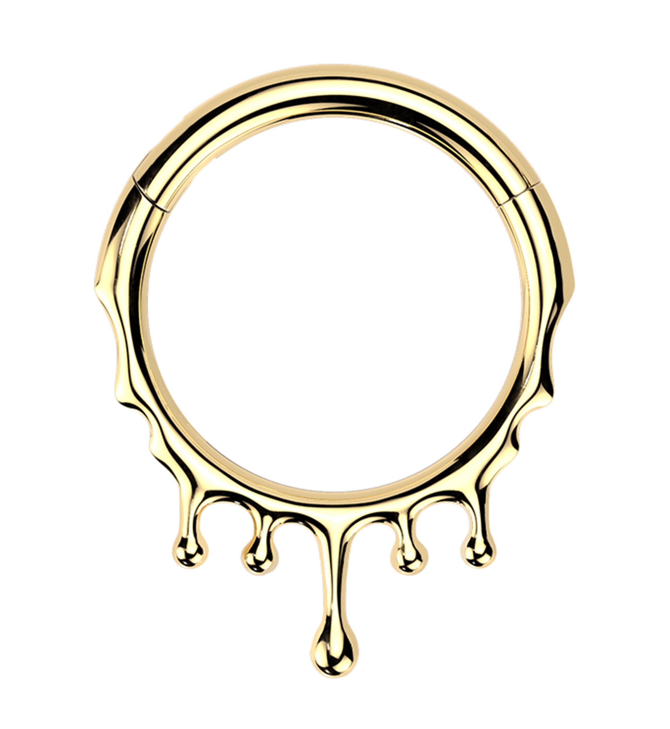 Gold PVD Drip Titanium Hinged Segment Ring