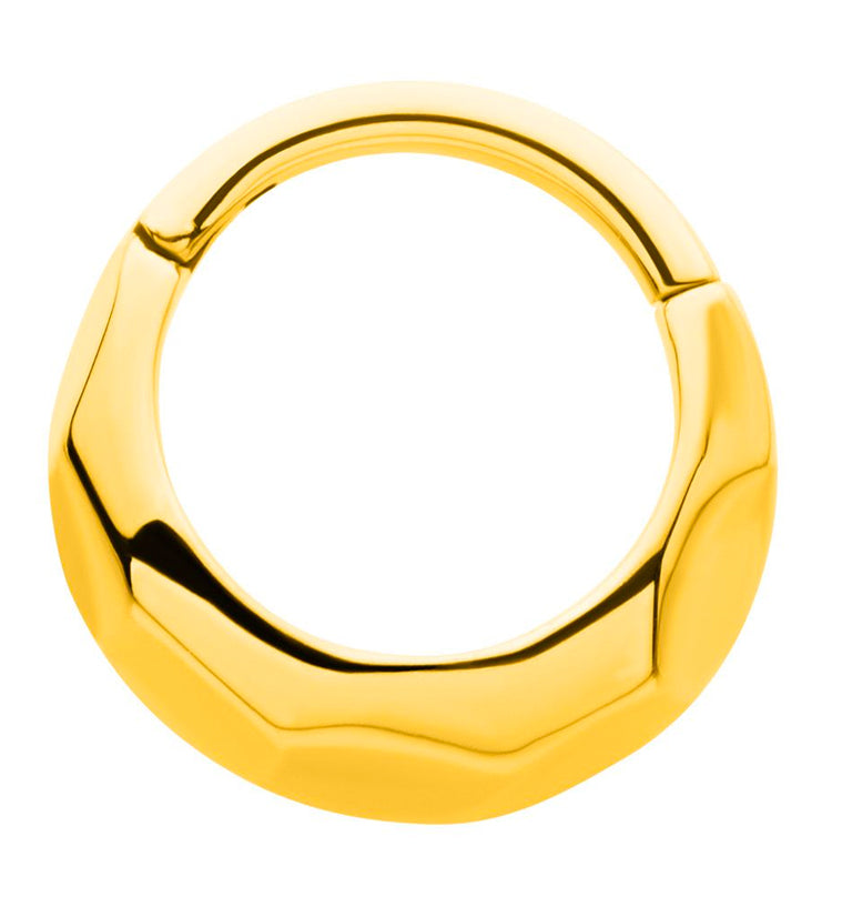 Gold PVD Faceted Stainless Steel Hinged Segment Ring