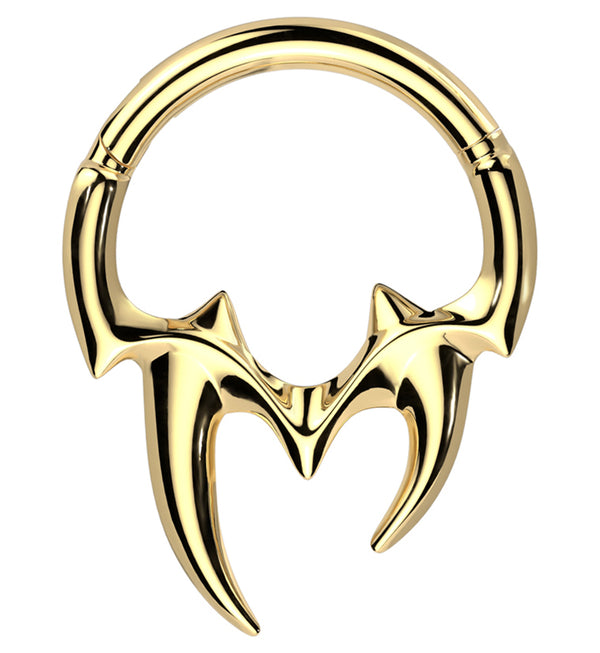 Gold PVD Fangs Stainless Steel Hinged Segment Ring