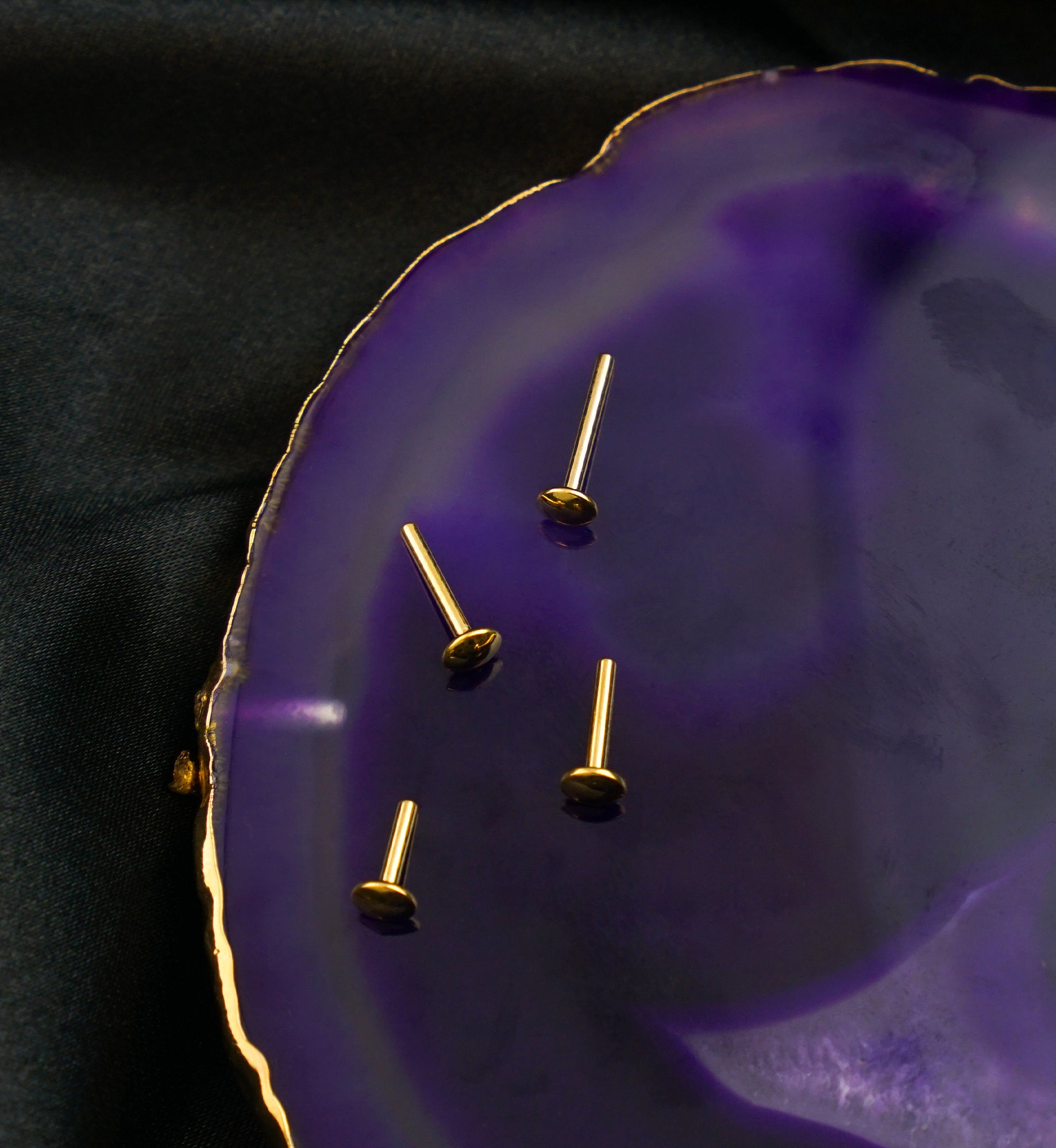 Gold PVD Internally Threaded Titanium Convex Back Labret (Post Only)