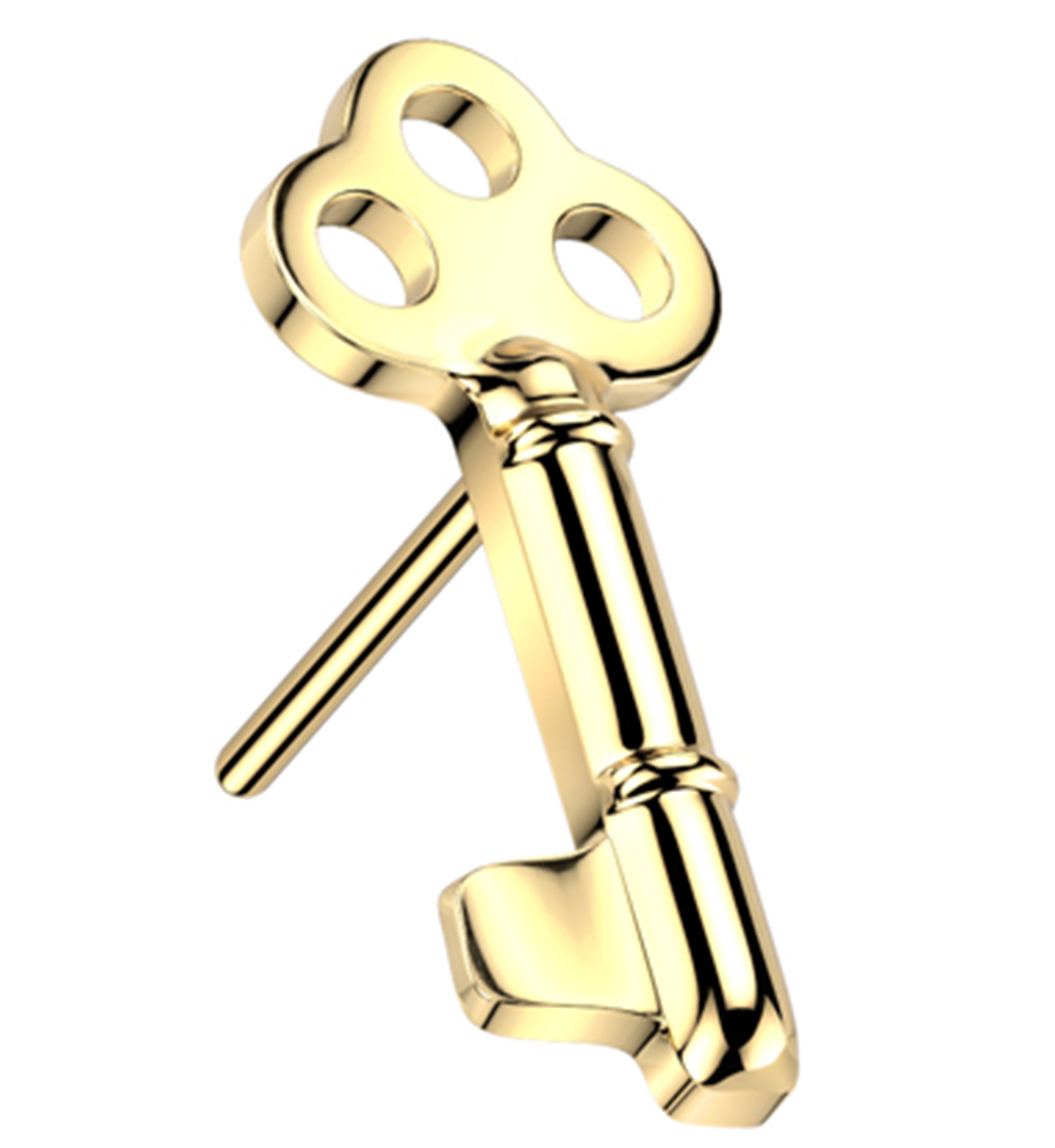 Gold PVD Key Titanium Threadless Top