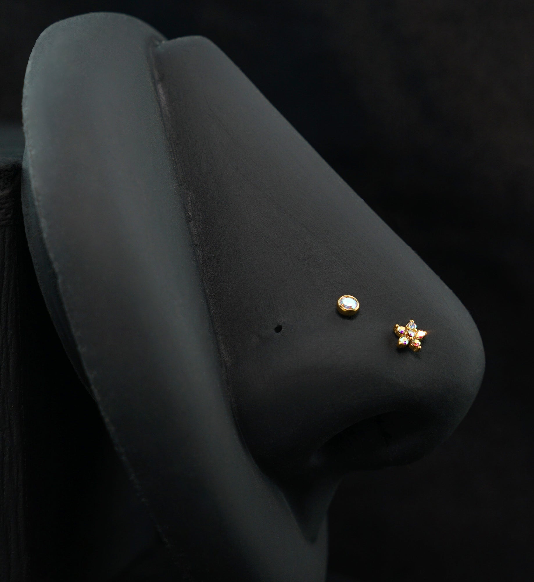 Gold PVD Meadow Rainbow Aurora CZ Stainless Steel L Bend/Stud/Hoop Variety Pack (6 Pack)