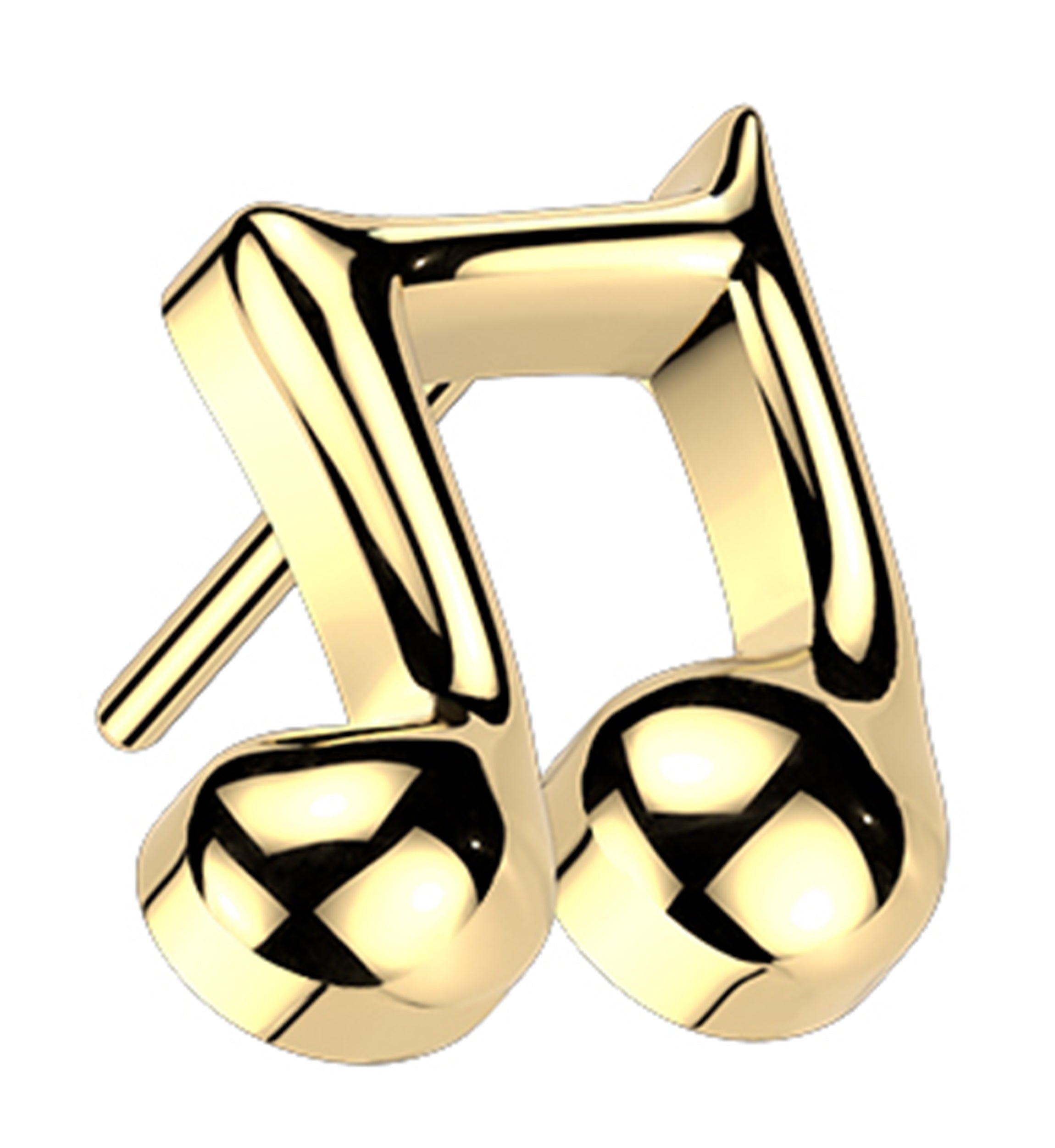 Gold PVD Music Note Titanium Threadless Top