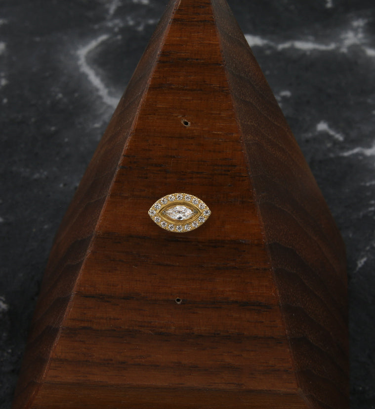 Gold PVD Oculus Clear CZ Titanium Threadless Top