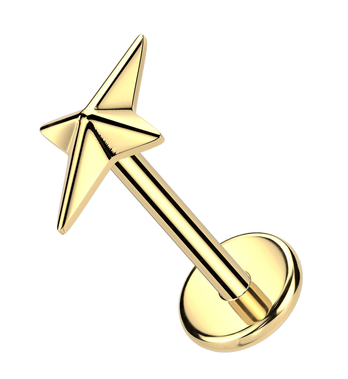 Gold PVD Polaris Titanium Threadless Labret by Urban Body Jewelry