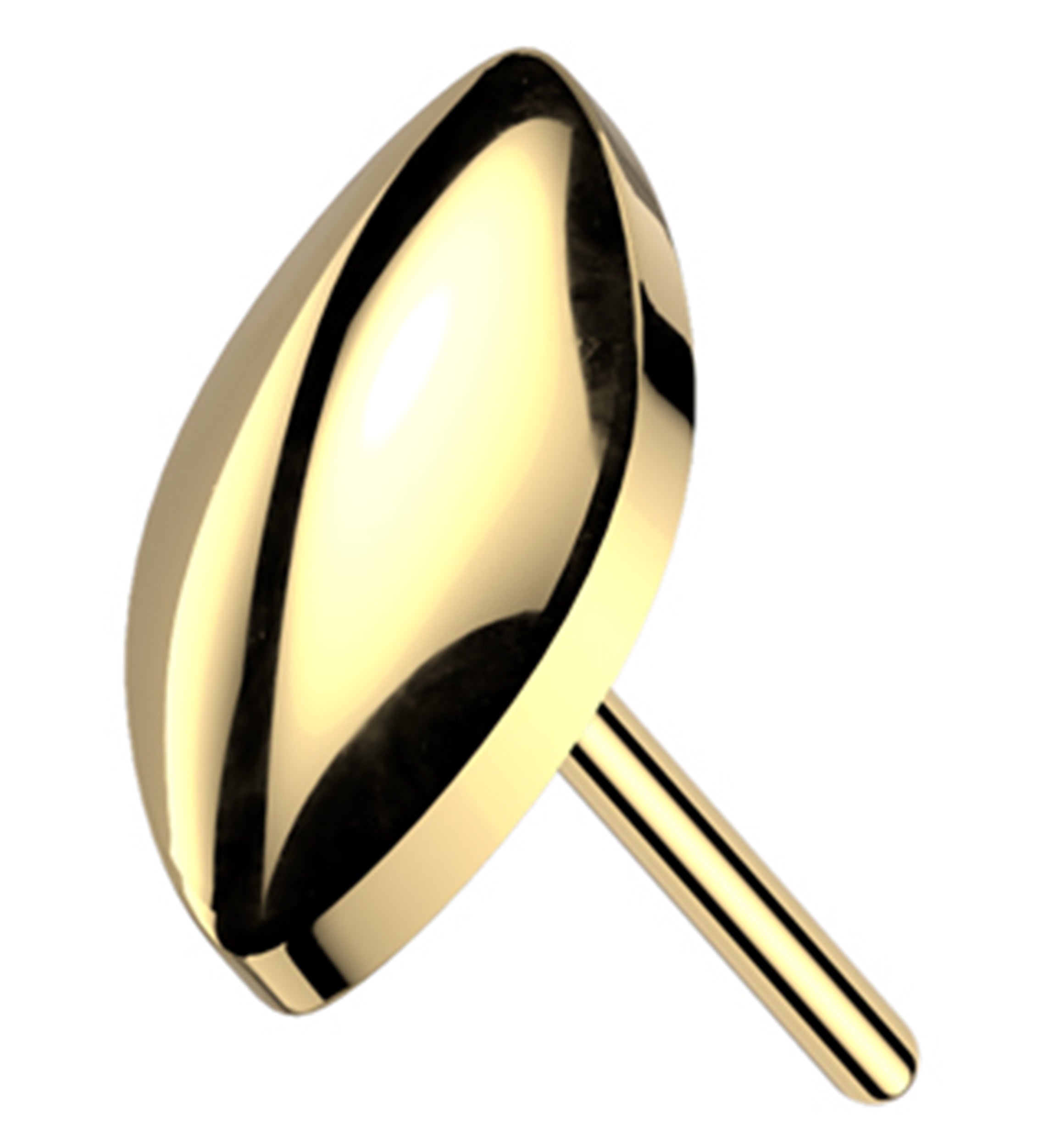Gold PVD Rounded Marquise Titanium Threadless Top