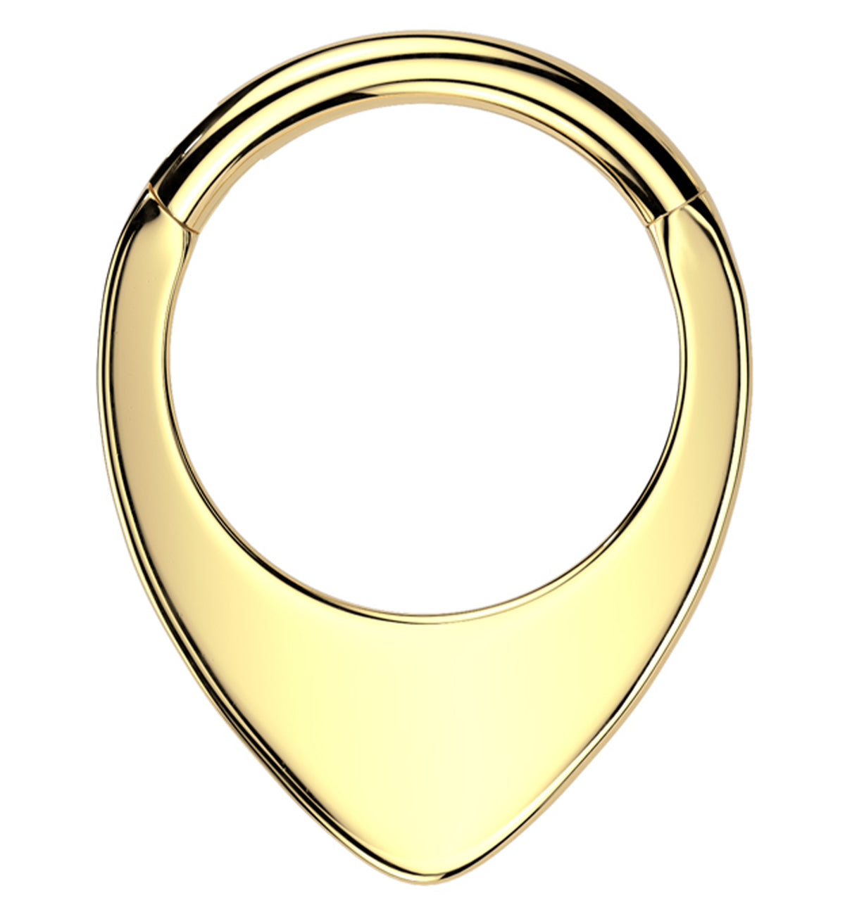 Cvpoint Ring Gold PVD Rounded Point Titanium Hinged Segment Ring