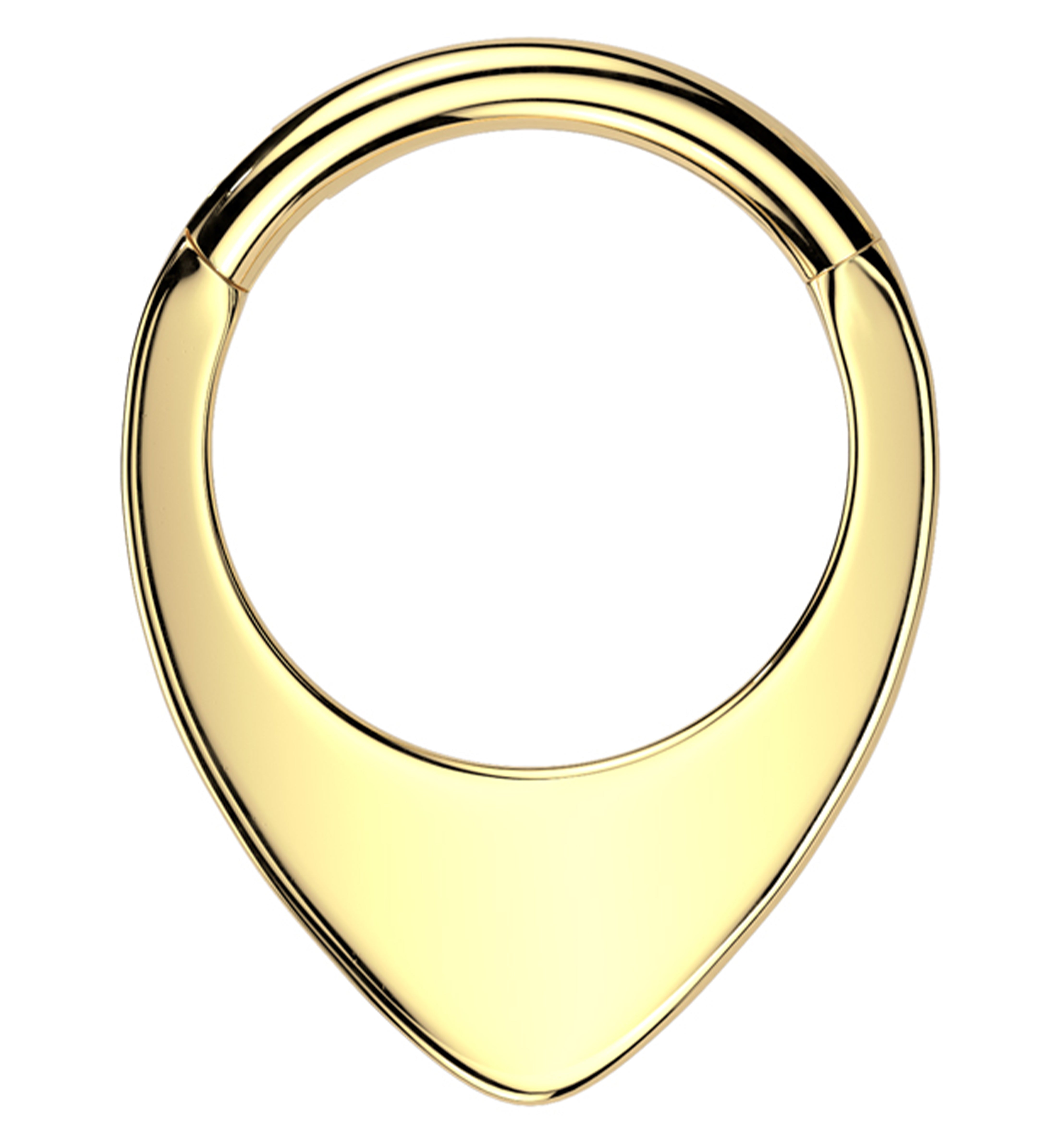 Gold PVD Rounded Point Titanium Hinged Segment Ring