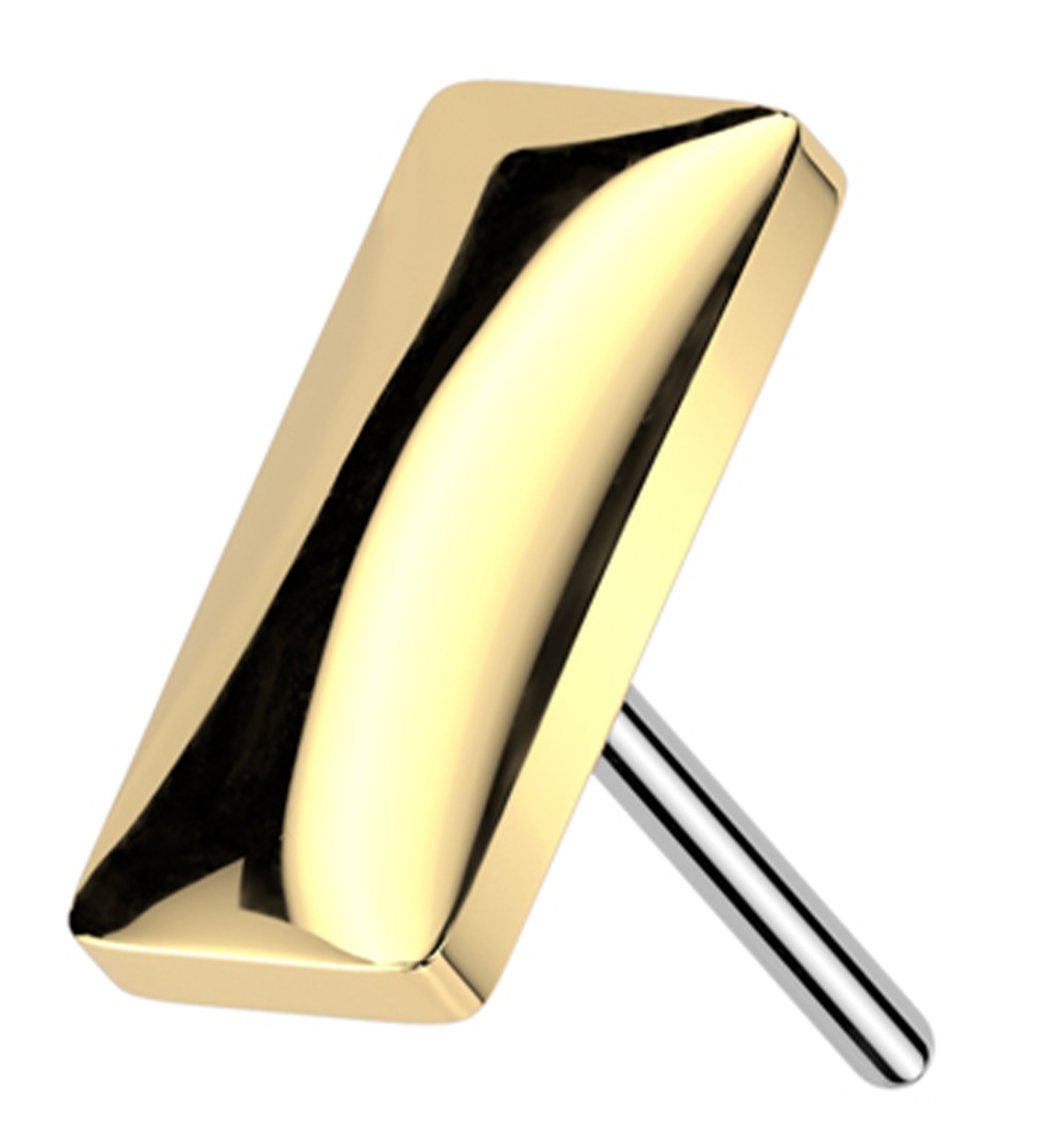 Gold PVD Rounded Rectangle Titanium Threadless Top