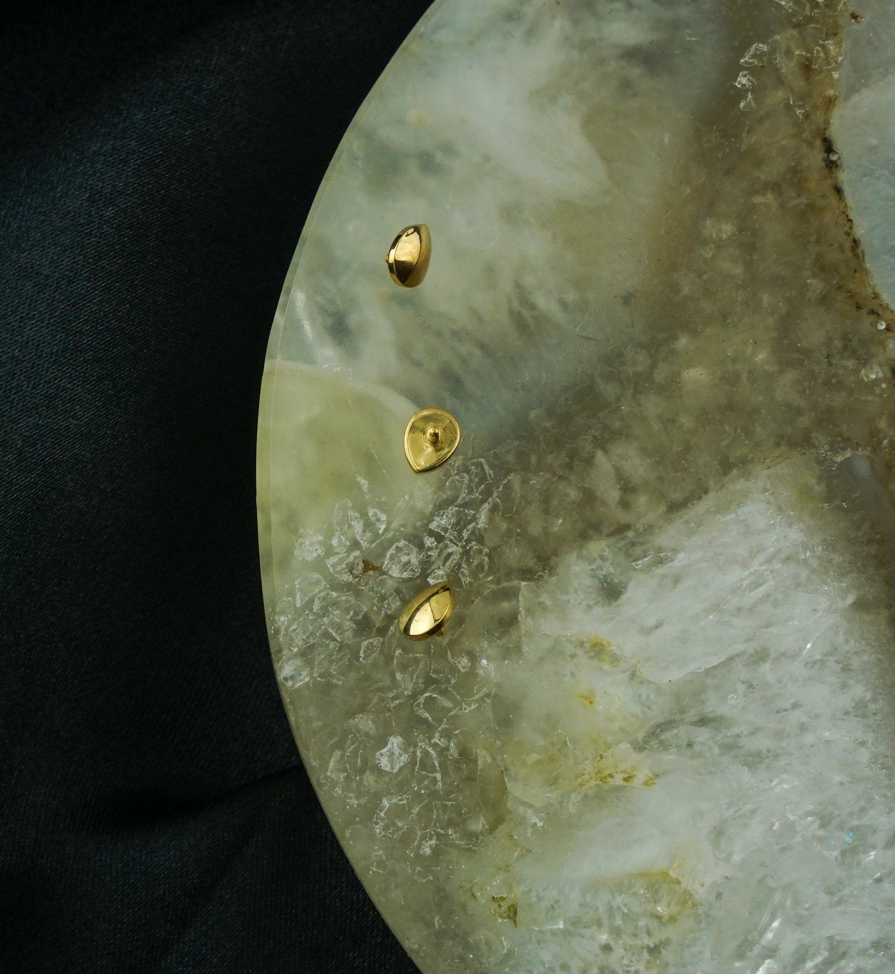 Gold PVD Rounded Teardrop Titanium Internally Threaded Top