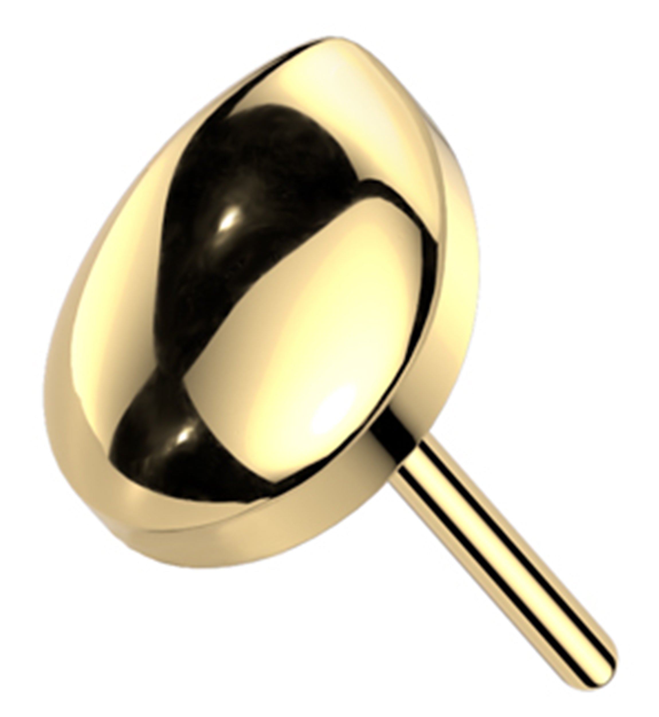 Gold PVD Rounded Teardrop Titanium Threadless Top