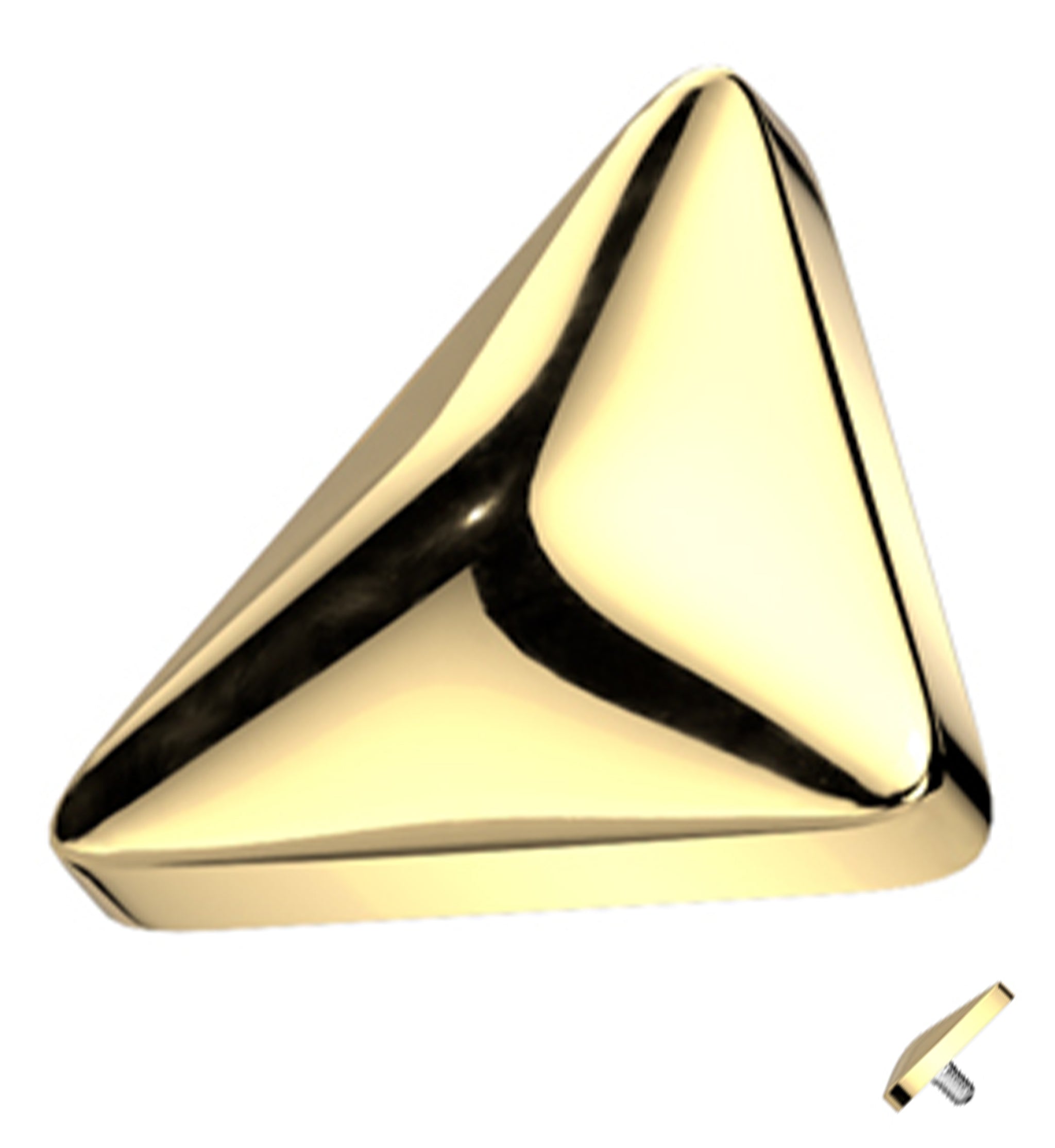 Gold PVD Triangle Titanium Internally Threaded Top