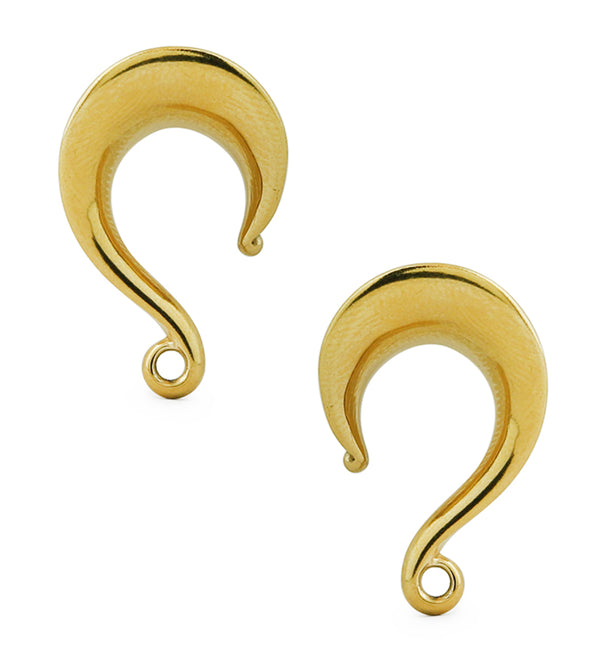 Gold PVD Saddle Hanger Stainless Steel Ear Weights