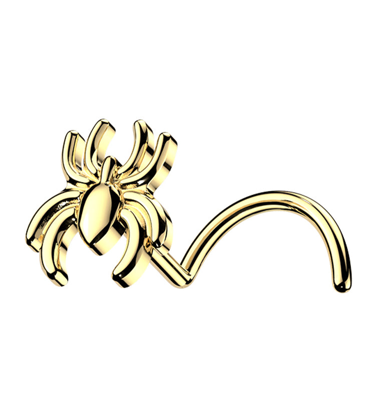 Gold PVD Spider Stainless Steel Nose Screw