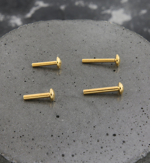 Gold PVD Stainless Steel Threadless Labret Post