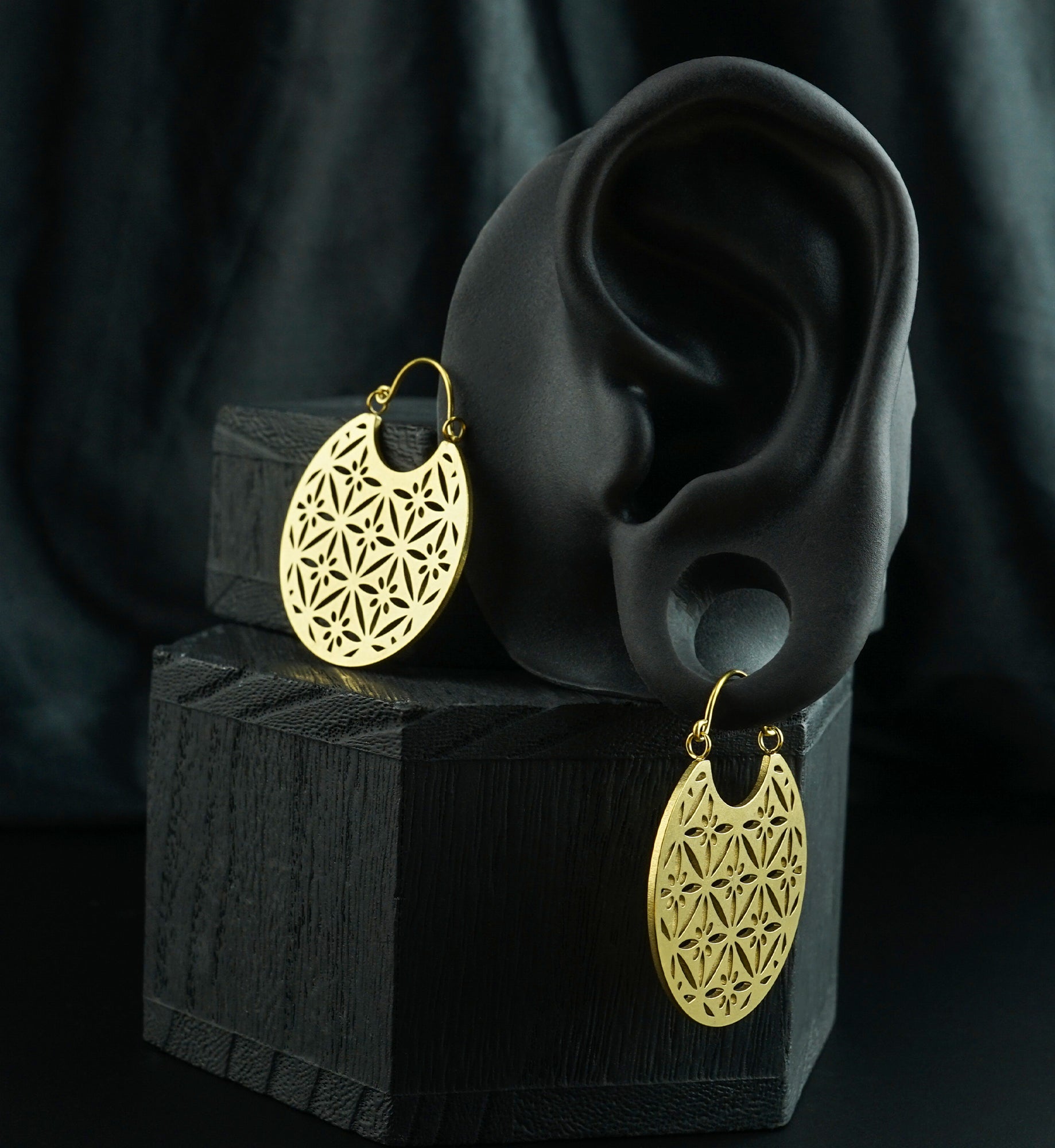 Gold PVD Star Shine Stainless Steel Plug Hoops