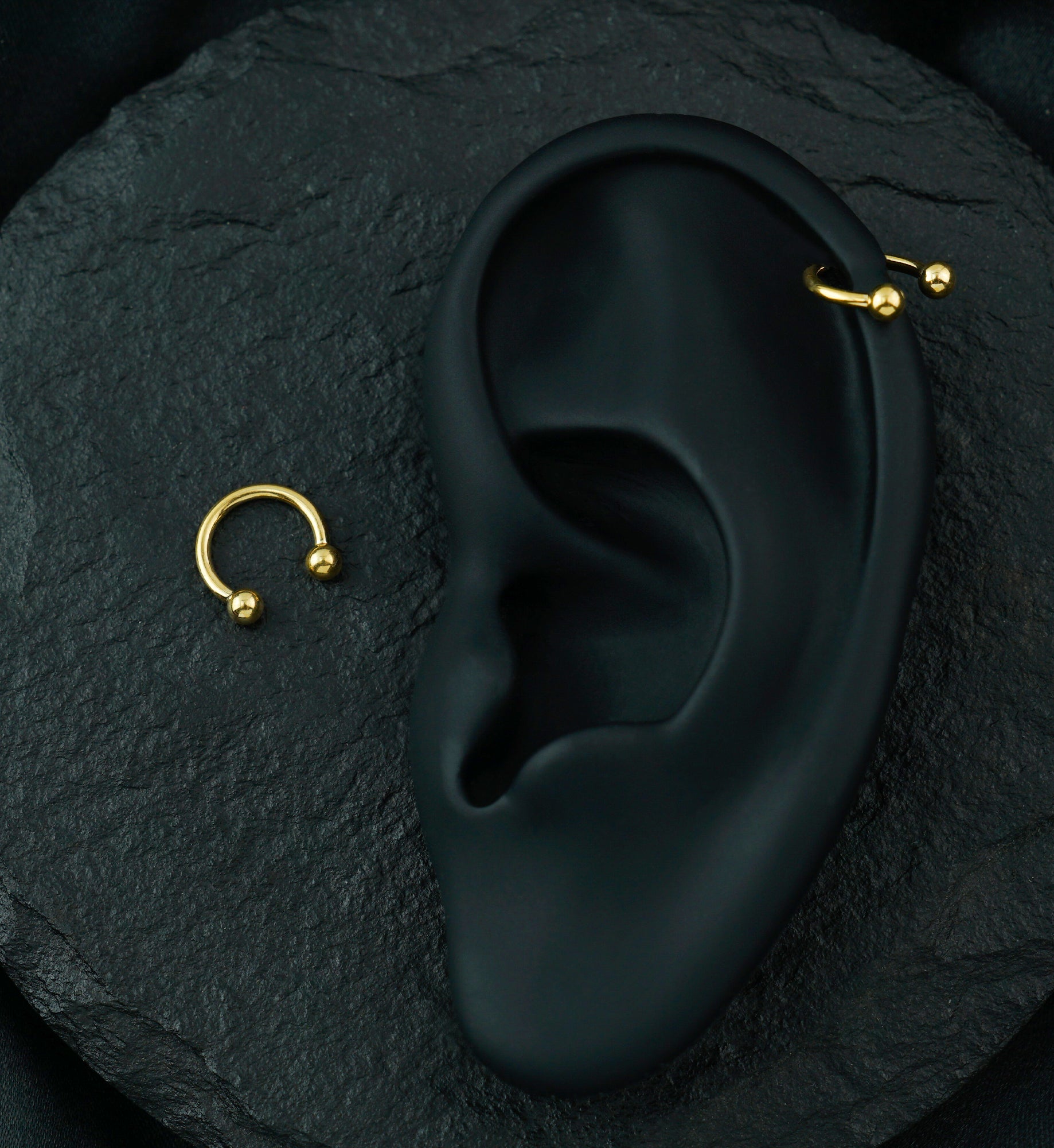 Gold PVD Titanium Circular Barbell