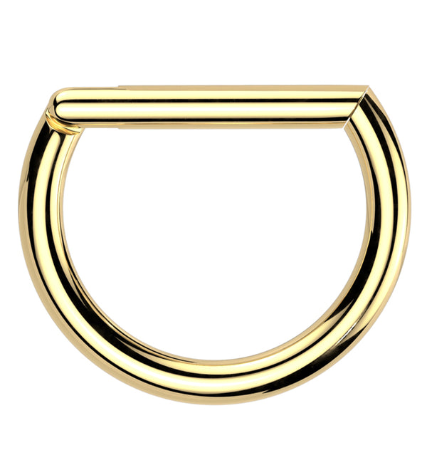 Gold PVD Titanium D-Shaped Hinged Segment Ring