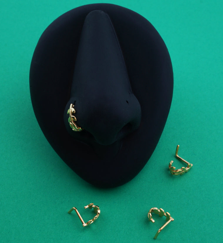Gold PVD Wrapped Leaf Nose Curve