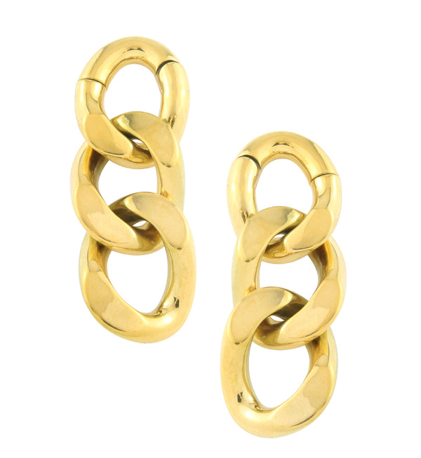 Gold PVD Triple Chain Link Hinged Ear Weights