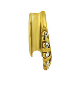 Gold PVD Vane Clear CZ Stainless Steel Saddles