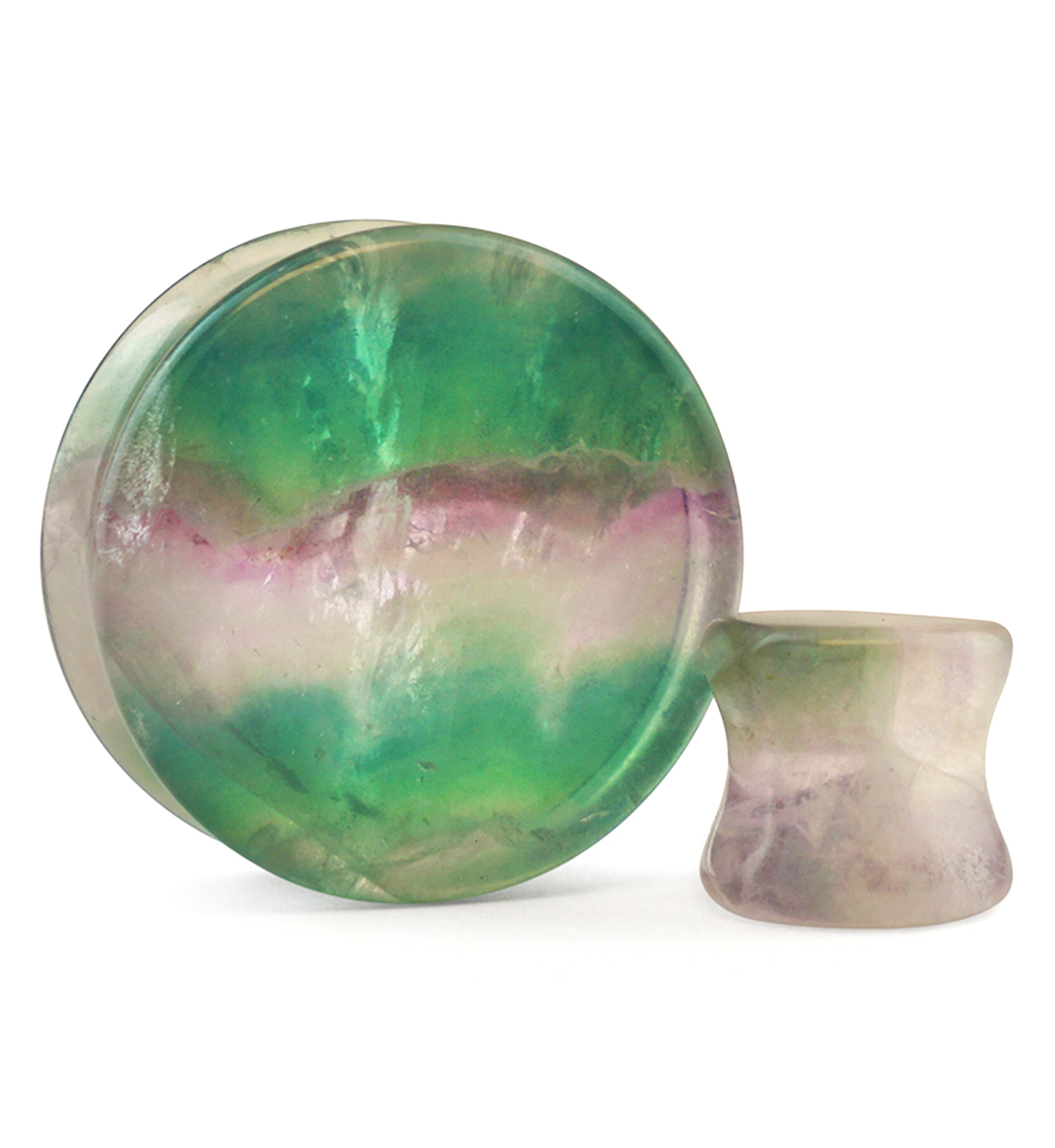 Grade A Rainbow Fluorite Stone Plugs