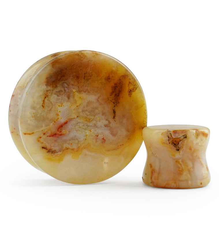 Graveyard Point Plume Agate Stone Plugs