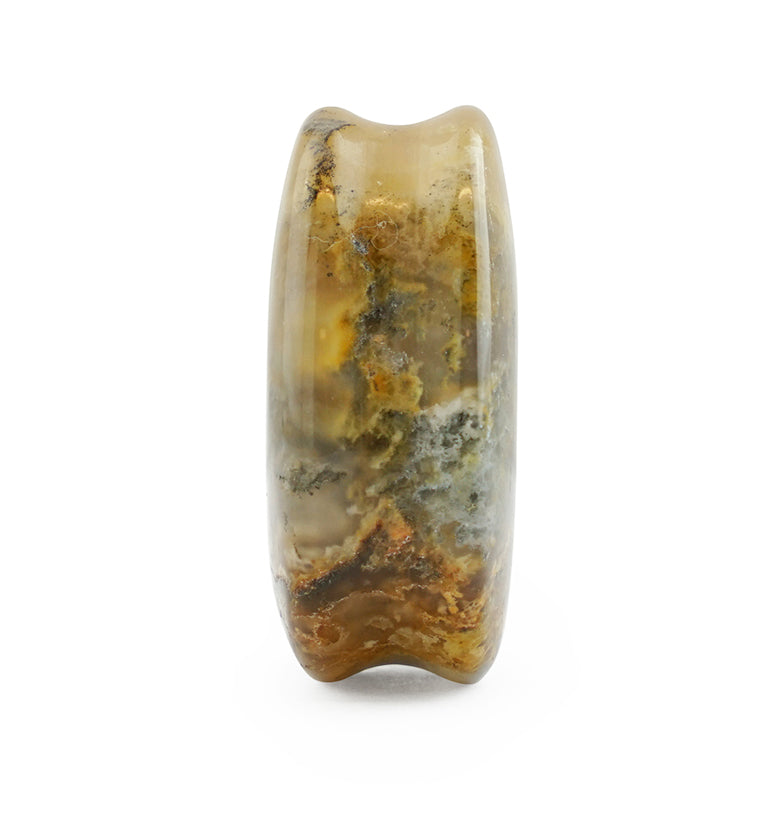 Graveyard Point Plume Agate Teardrop Stone Plugs
