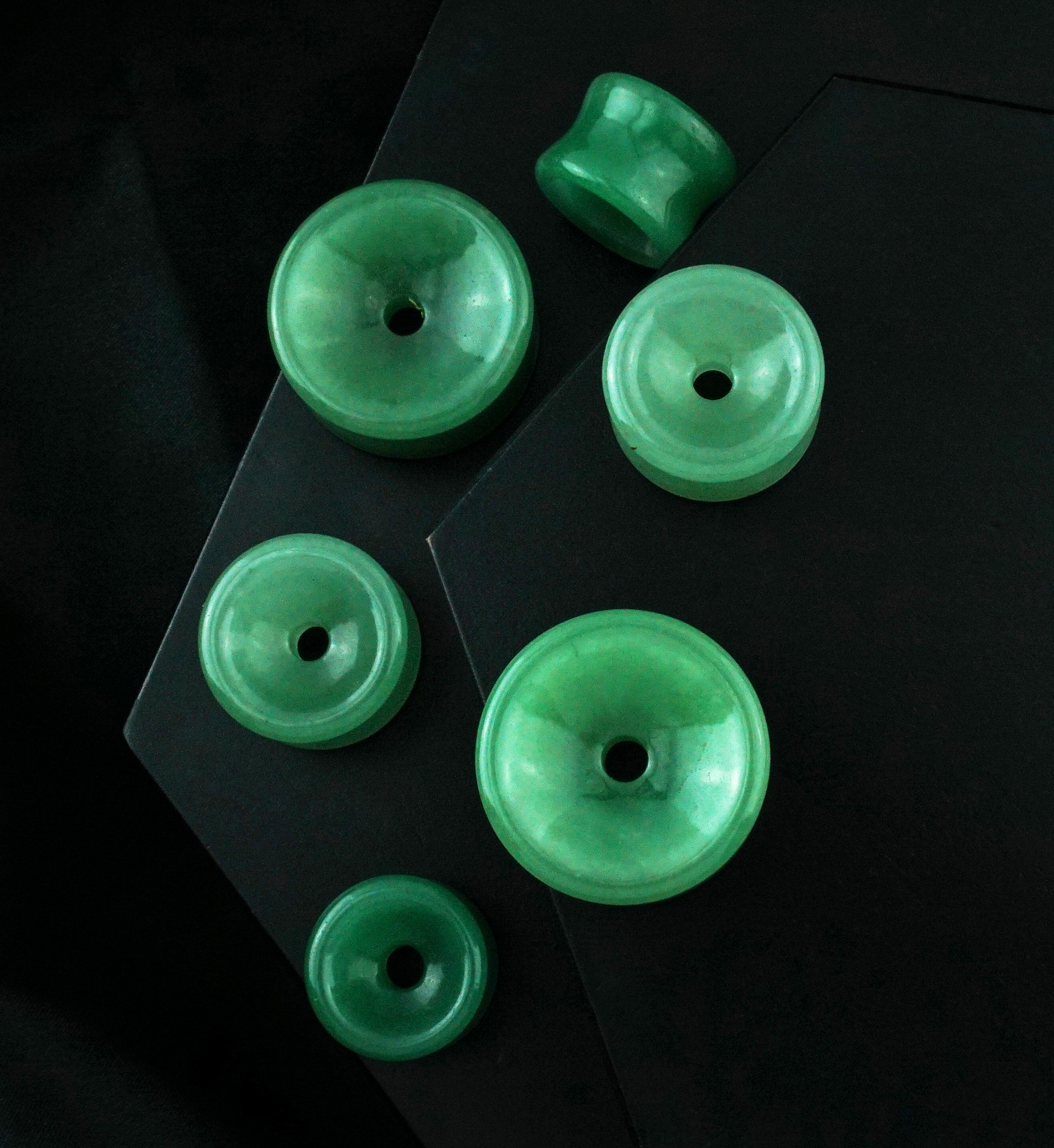 Green Aventurine Thick Wall Tunnels