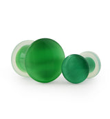 Green Cat's Eye Glass Single Flare Plugs
