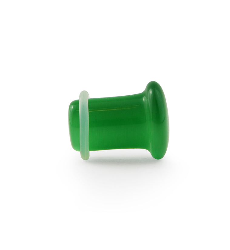 Green Cat's Eye Glass Single Flare Plugs