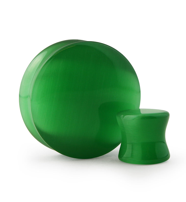 Green Cat's Eye Glass Plugs