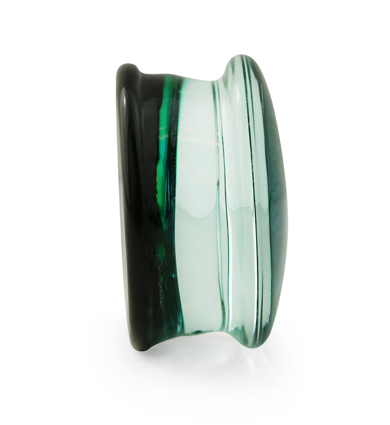 Turquoise Green Dichroic Glass Plugs