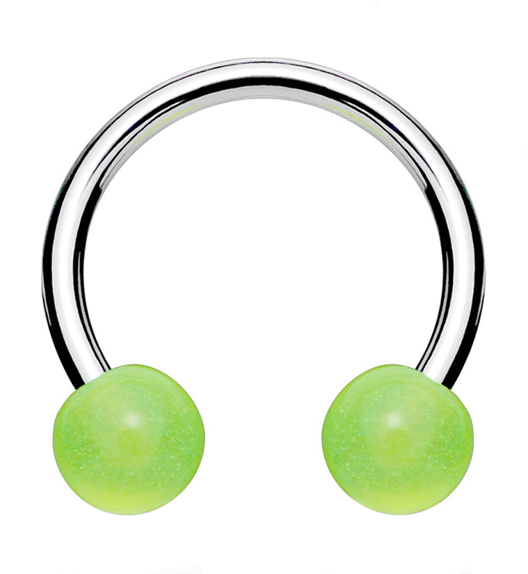 Glow in the Dark Stainless Steel Circular Barbell