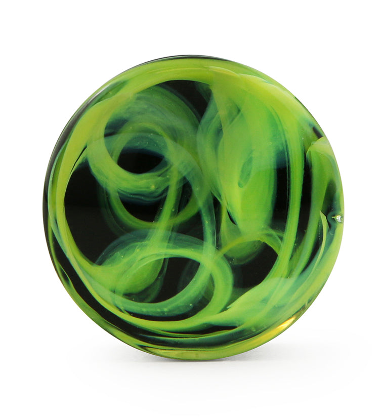 Green Haze Swirl Glass Plugs