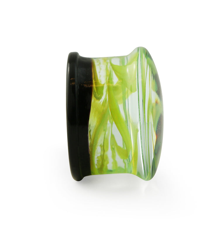 Green Haze Swirl Glass Plugs
