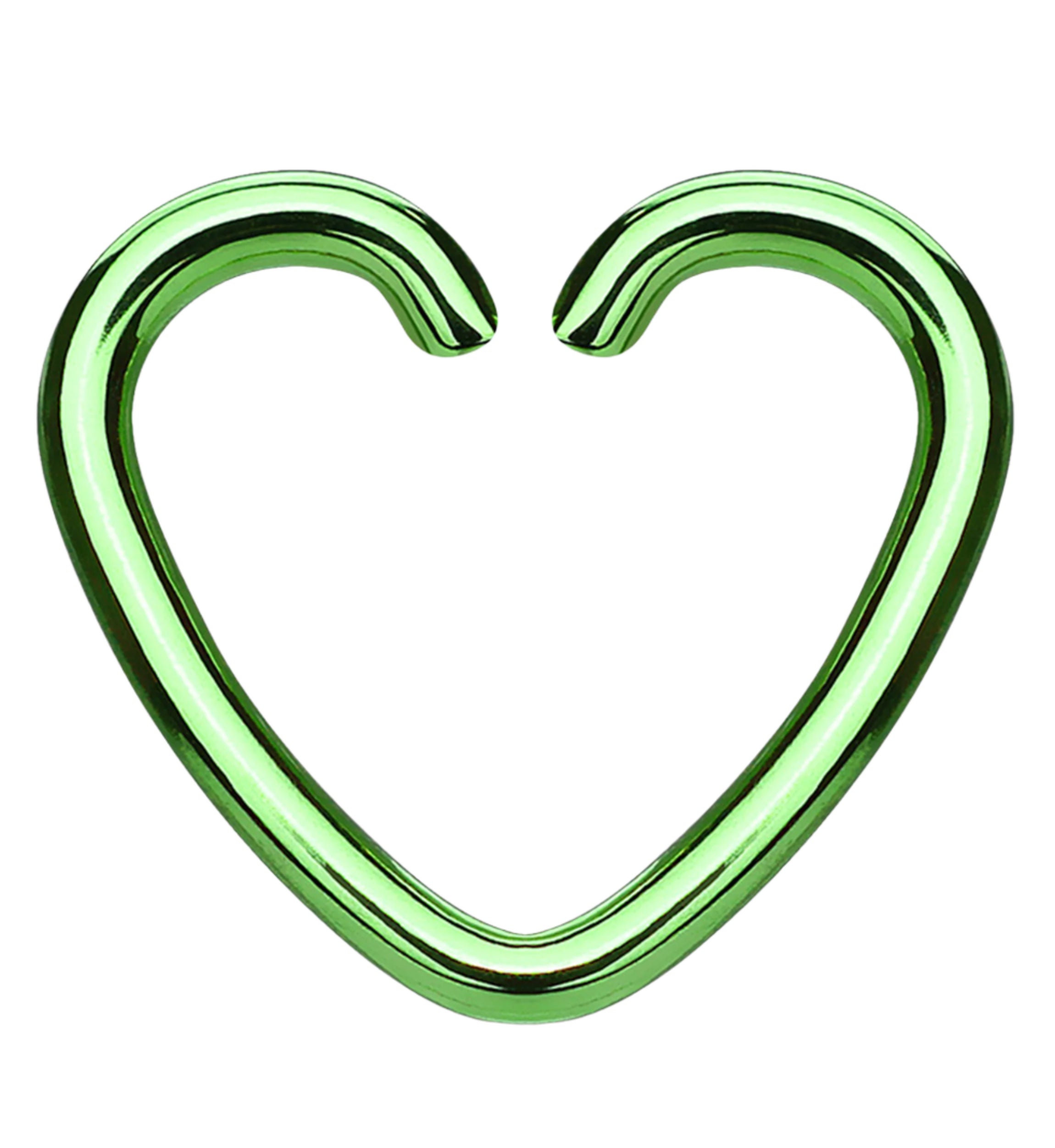 Green Heart Daith Cartilage Stainless Steel Earring