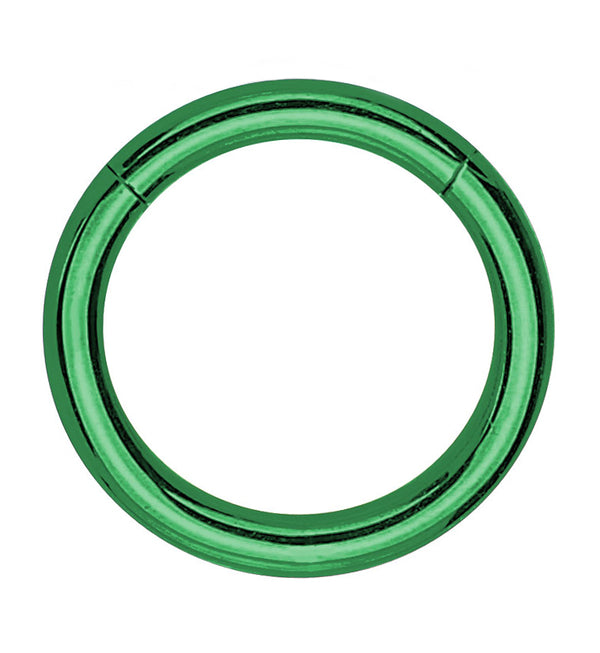 Green 16G - 14G Hinged Stainless Steel Segment Hoop Ring