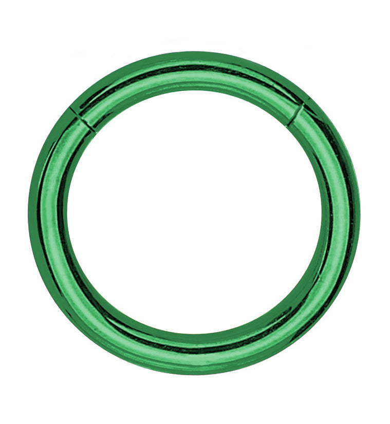 Green Plated Hinged Stainless Steel Segment Hoop Ring