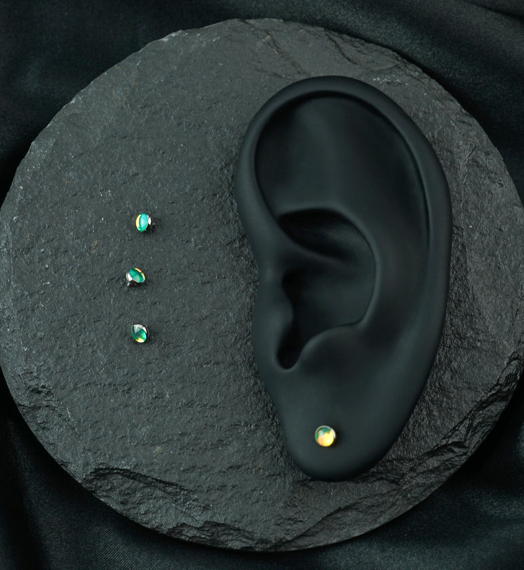 Green Iridescent Gem Titanium Internally Threaded Top
