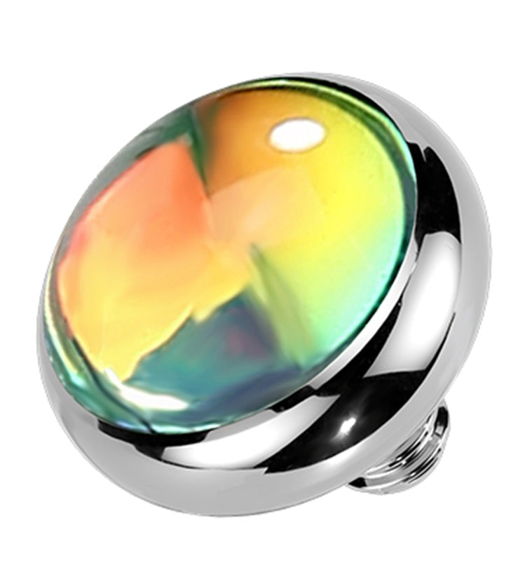 Green Iridescent Gem Titanium Internally Threaded Top
